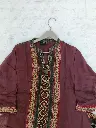 Wine Maroon Printed Pure Muslin Crepe Co-Ord Set