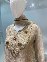 Pure Festive Tissue Embroidered Champagne Gold Indo-Western Co-Ord Set
