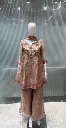 Pure Festive Tissue Rose Gold Floral Hand-Worked Indo-Western Co-Ord Set