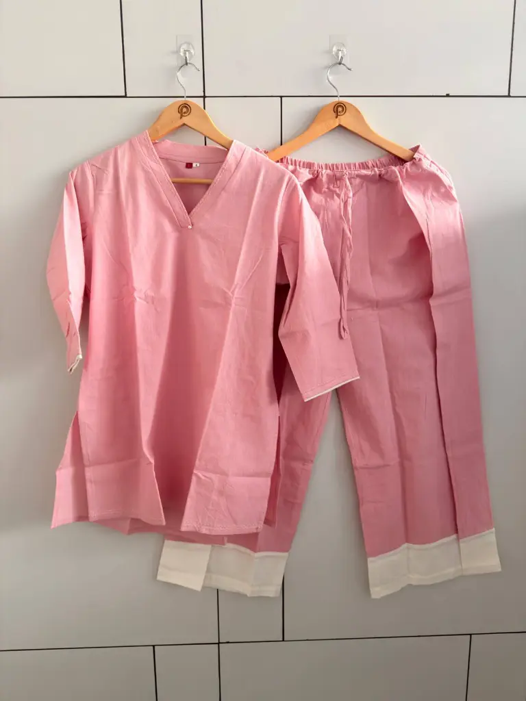 Baby Pink Solid Soft Flex Cotton Co-Ord Set
