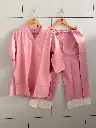 Baby Pink Solid Soft Flex Cotton Co-Ord Set