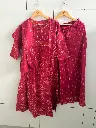 Magenta Pink Bandhani & Traditional Print Soft Cotton 3-Piece Kurta Set