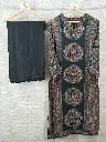 Midnight Charm Ajrakh Print Crepe Kurta Set
