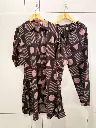 Brown & Mauve Geometric Print Pure Cotton 2-Piece Kurta Set