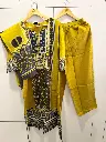 Mustard Yellow Printed Pure Cotton 3-Piece Kurta Set