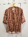 Brown Geometric Printed Pure Imported Linen Tunic
