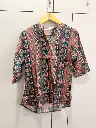 Teal Blue & Floral Printed Pure Imported Linen Tunic