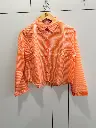 Orange & White Striped Pure Imported Linen Shirt