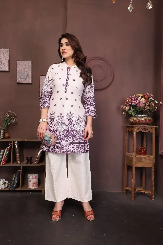 Purple Aura Printed Kurta Set