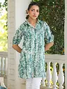 Aqua Pure Cotton Tie & Dye A-line Tunic