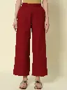Maroon Cotton Solid Palazzo Pant
