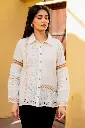 White Classic Spread Collar Solid Casual Shirt