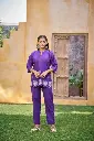 Purple Bloom Embroidered Co-ord Set