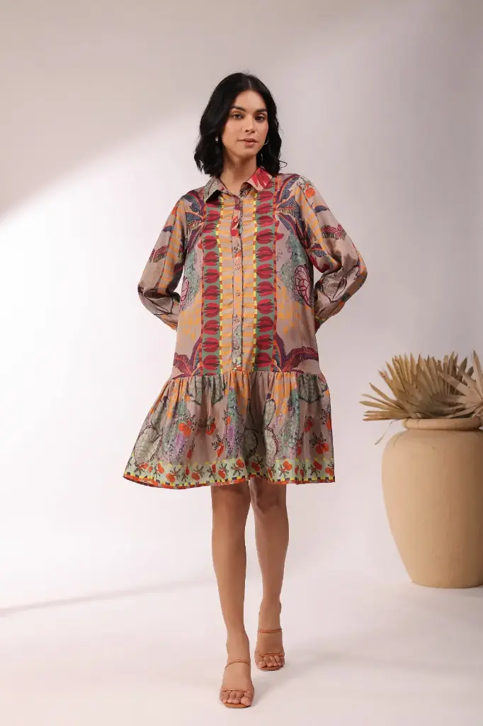 Viscose Printed Mini Dress