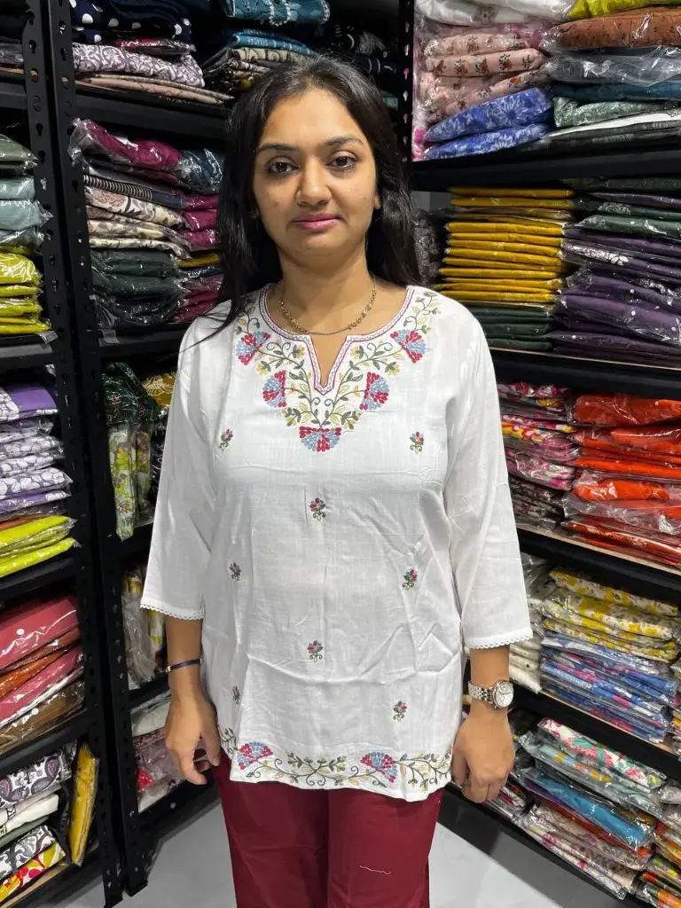 White Elegance Embroidered Tunic