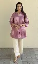 Pink Off White Khadi Cotton Printed Tunic