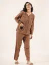 Brown Solid Cotton Cord Set
