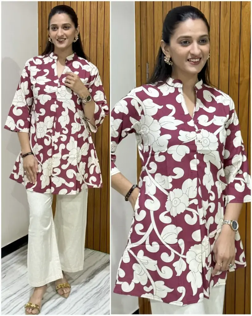 Wine botanica flex cotton tunic