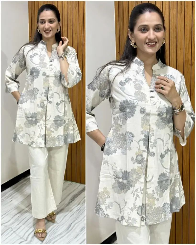 Moonlight Petals Flex Cotton Tunic