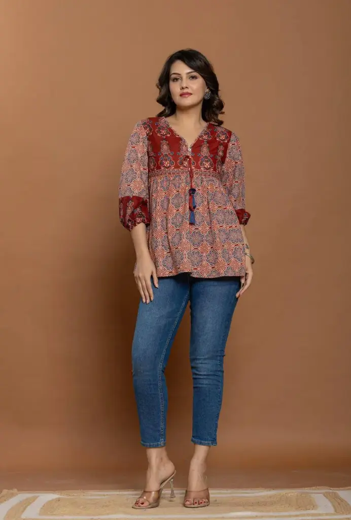 Rust Royale Cotton Tassel Tunic