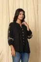 Black Bloom Sleeve Detail Tunic