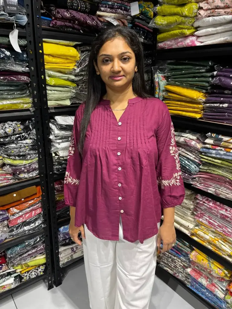 Ira Embroidered Cotton Puff Sleeve Top