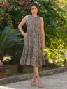 Multi Pure Cotton Paisley Printed A-line Dress