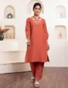 Yemen Rust Embroidered Co-Ord-Set