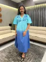 Bella Two Shaded Embroidery Cotton dress