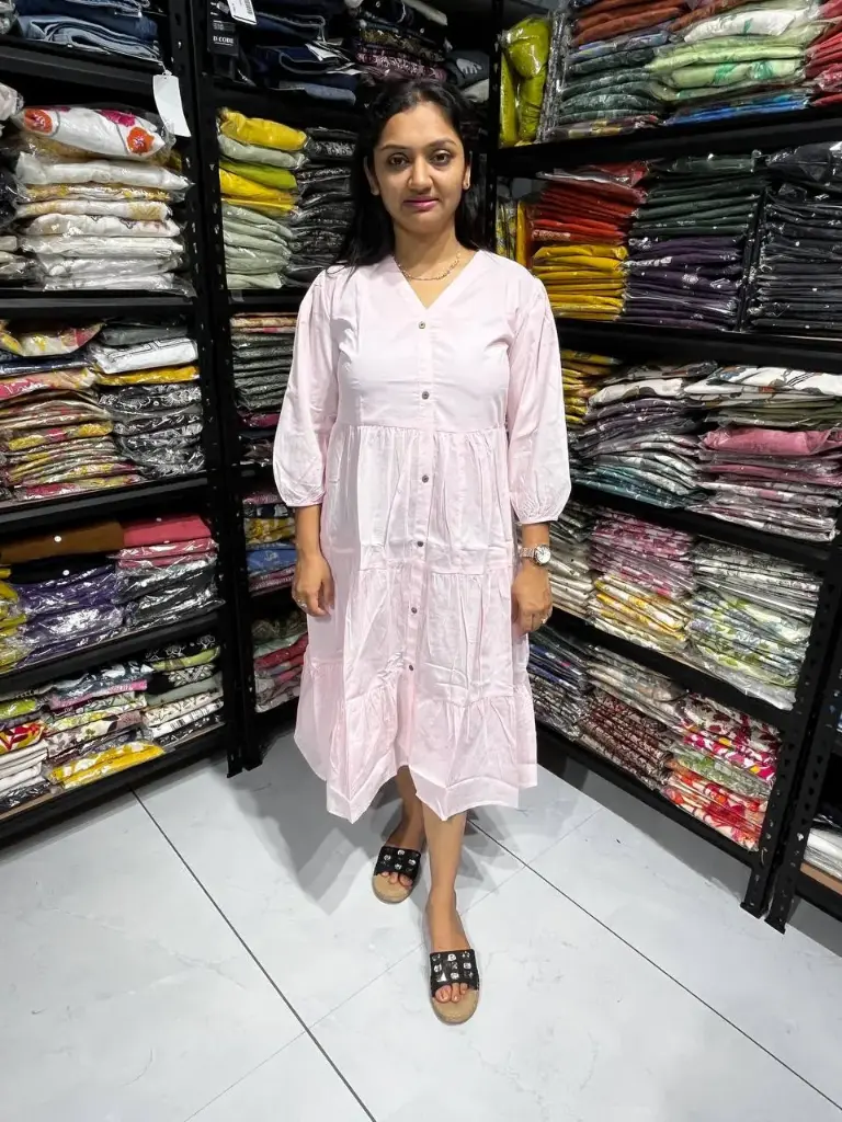 Light Pink Allure Pure Cotton Midi Dress