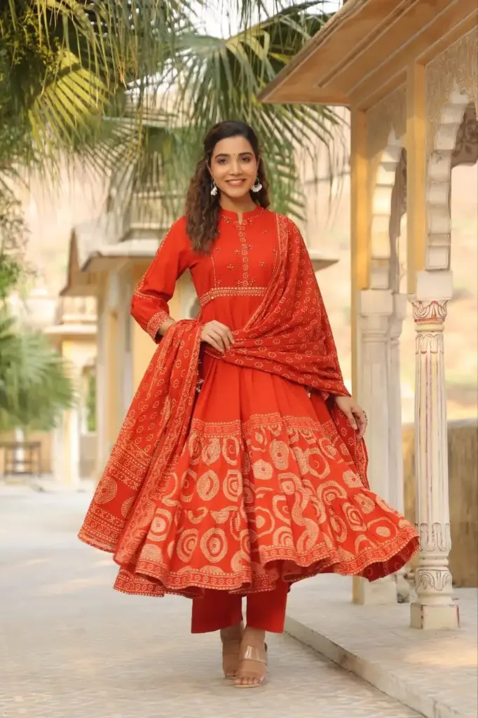 Tanira Rust Aura Mul Cotton Ensemble