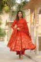 Tanira Rust Aura Mul Cotton Ensemble