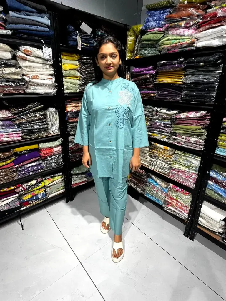 Aqua Bloom Mul Cotton Cord Set