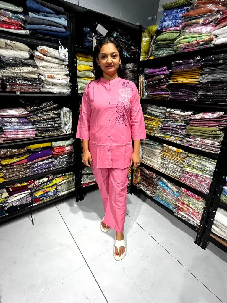 Pink Aura Mul Cotton cord Set