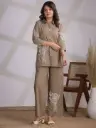 Sandstone Serenity Cotton Embroidered Co-ord