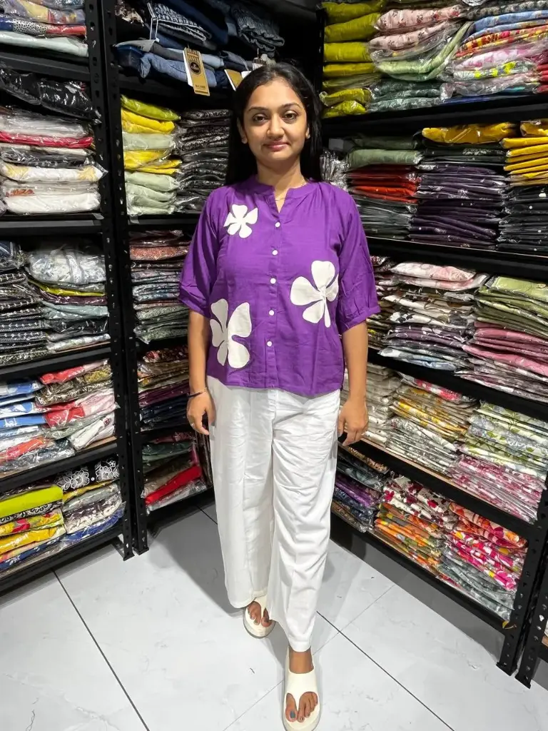 Lavender Petal Linen-Cotton Top