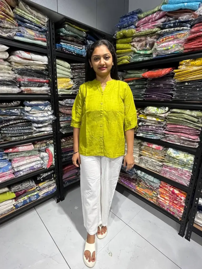 Lime Whisper Embroidered Top