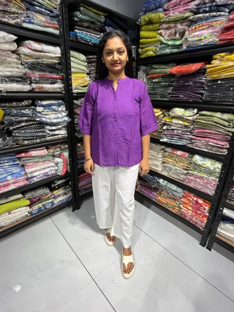 Purple Whisper Embroidered Top