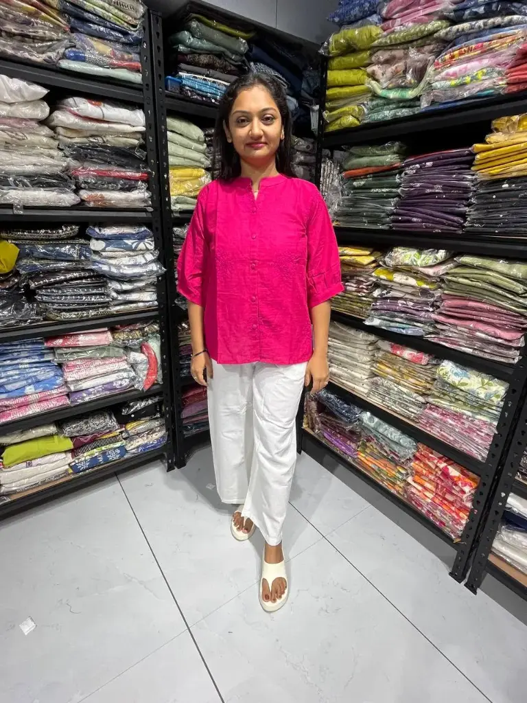 Pink Whisper Embroidered Top