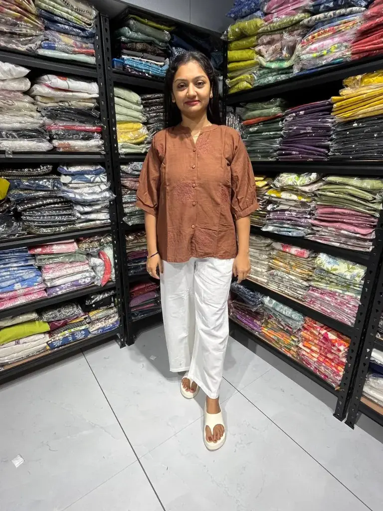 Brown Whisper Embroidered Top