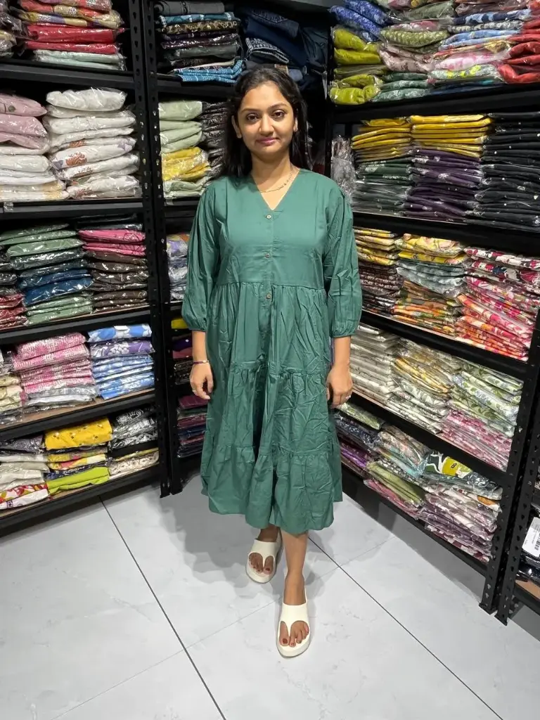 Leaf green Allure Pure Cotton Midi Dress