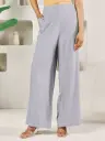 Light Grey Rayon Solid Palazzo