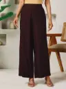 Brown Rayon Solid Palazzo