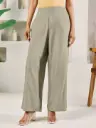 Light Green Cotton Solid Palazzo