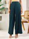 Teal Green Cotton Solid Palazzo