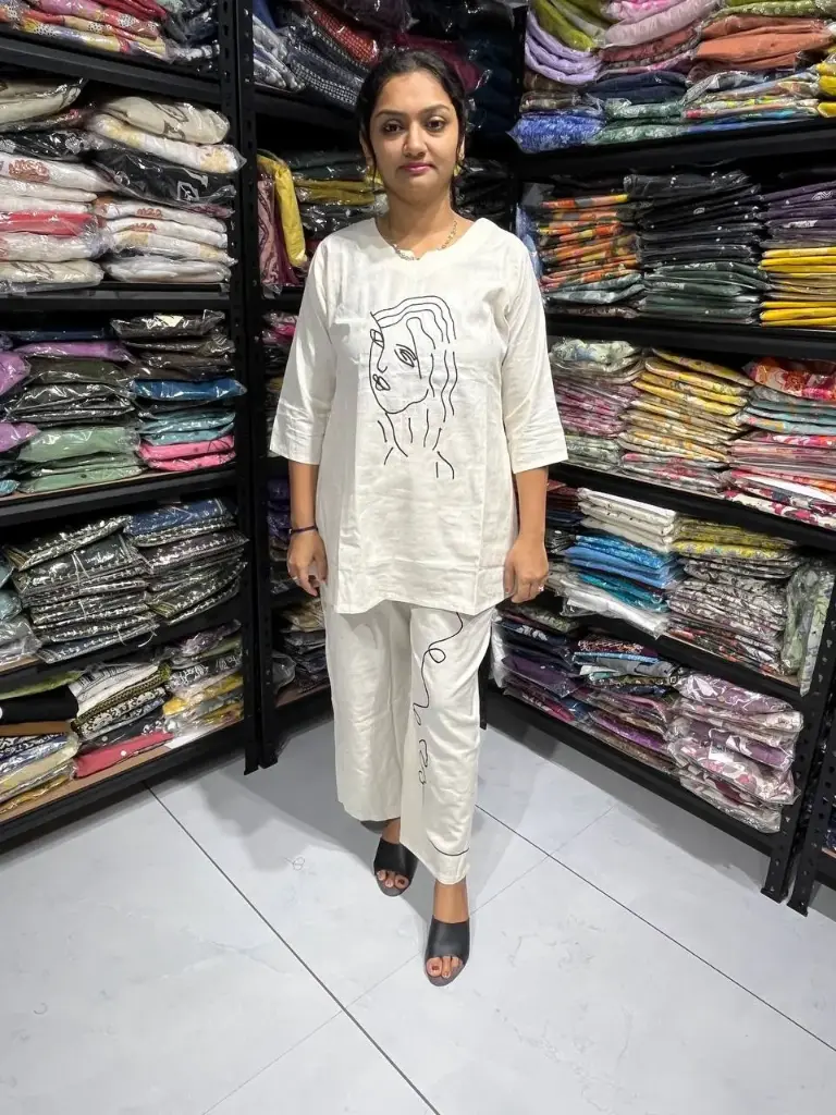 Ivory Artline Embroidery Cotton Set
