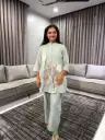 Green Serenity Patch embroidery Co-ord 