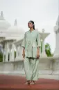 Green Serenity Patch embroidery Co-ord 