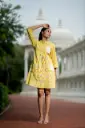 Yellow Aura Embroidered Cotton Top