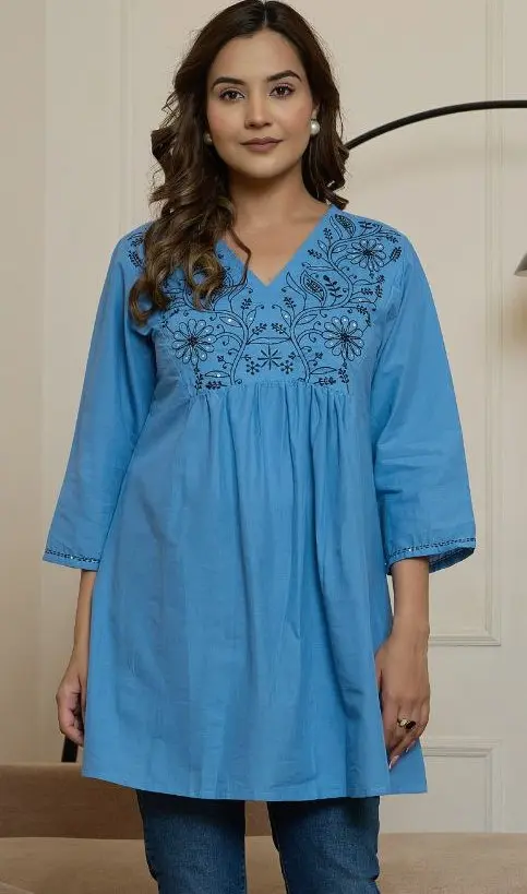 Blue Blossom Everyday cotton Tunic